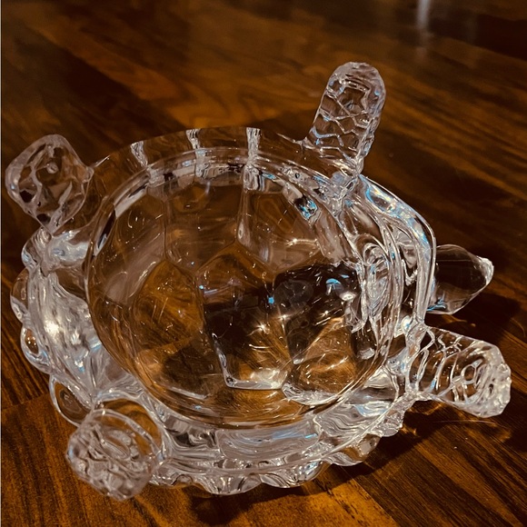 Clear Lead Crystal Craved Vintage Turtle 8X6.5 - Picture 7 of 7